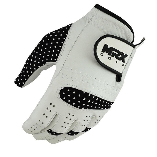 New Women Golf Gloves Cabretta Leather White Black - GOLF LEAGUE