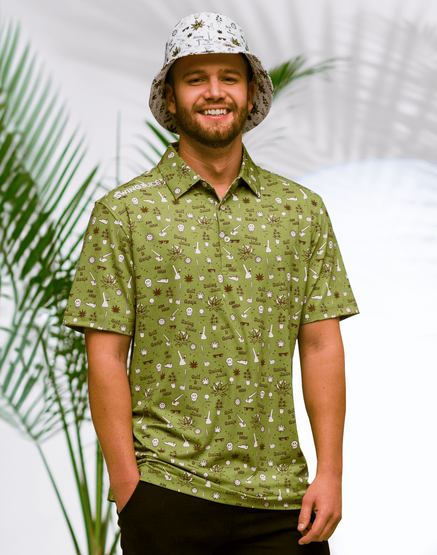 Golf & Ganja Allover Men's Polo