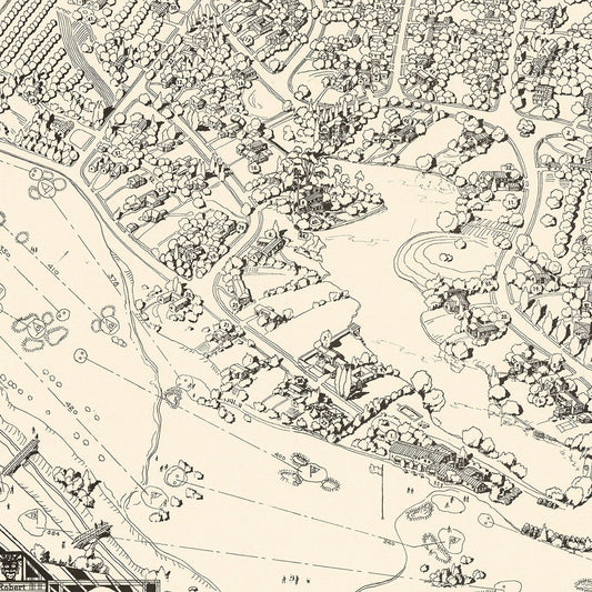 Vintage Map of Toluca Lake Lakeside Golf Club, 1936