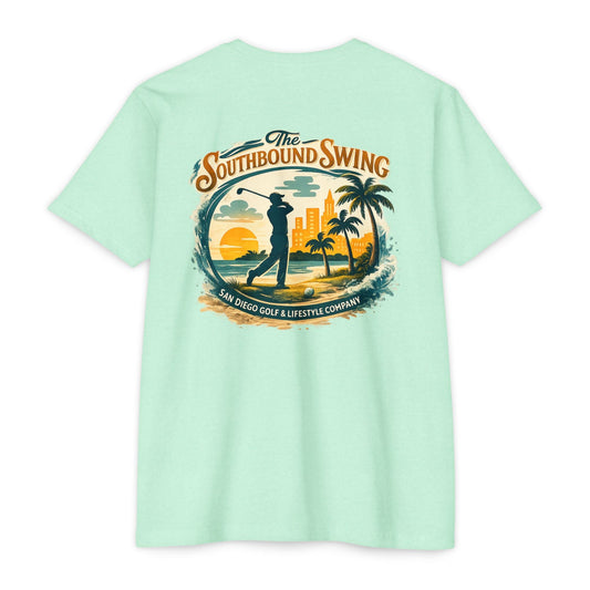 Golf Sunset T-Shirt — "The Southbound Swing" San Diego Golf Graphic
