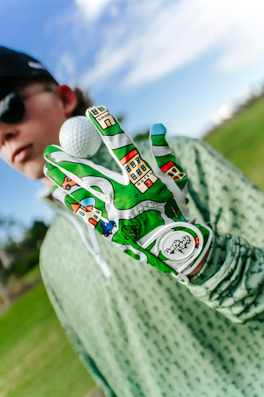 Car Map Mens Golf Glove - GOLF LEAGUE