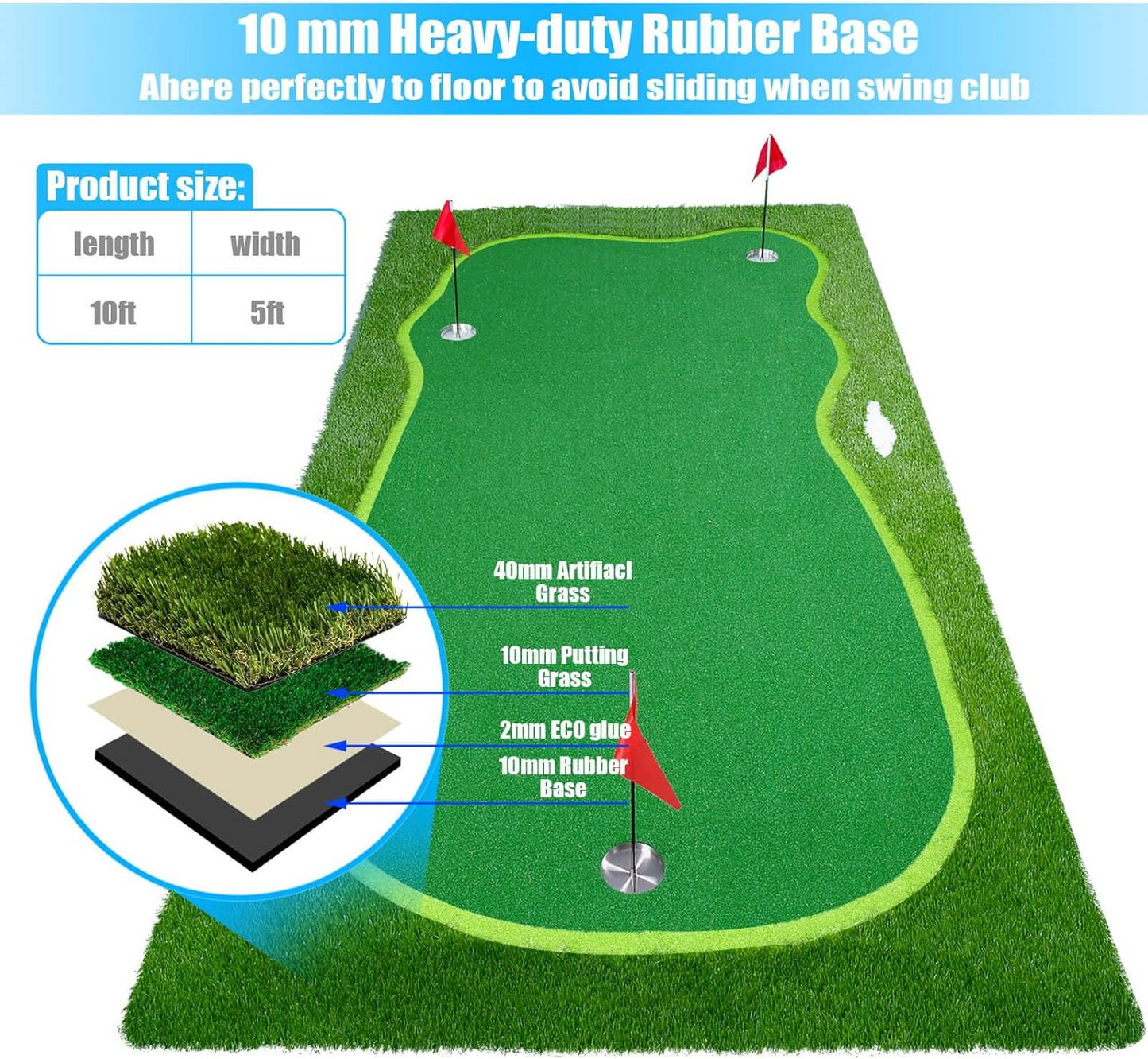 Golf Putting Green (8ft x 16ft, Style A)