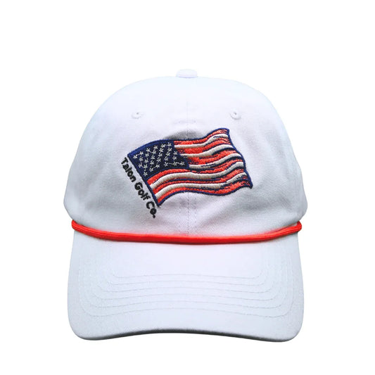 American Flag Baseball Hat w/ Red Rope - GOLF LEAGUE