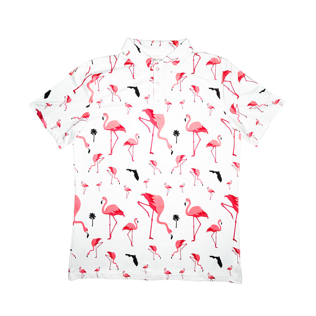 Florida Flamingo Golf Shirt