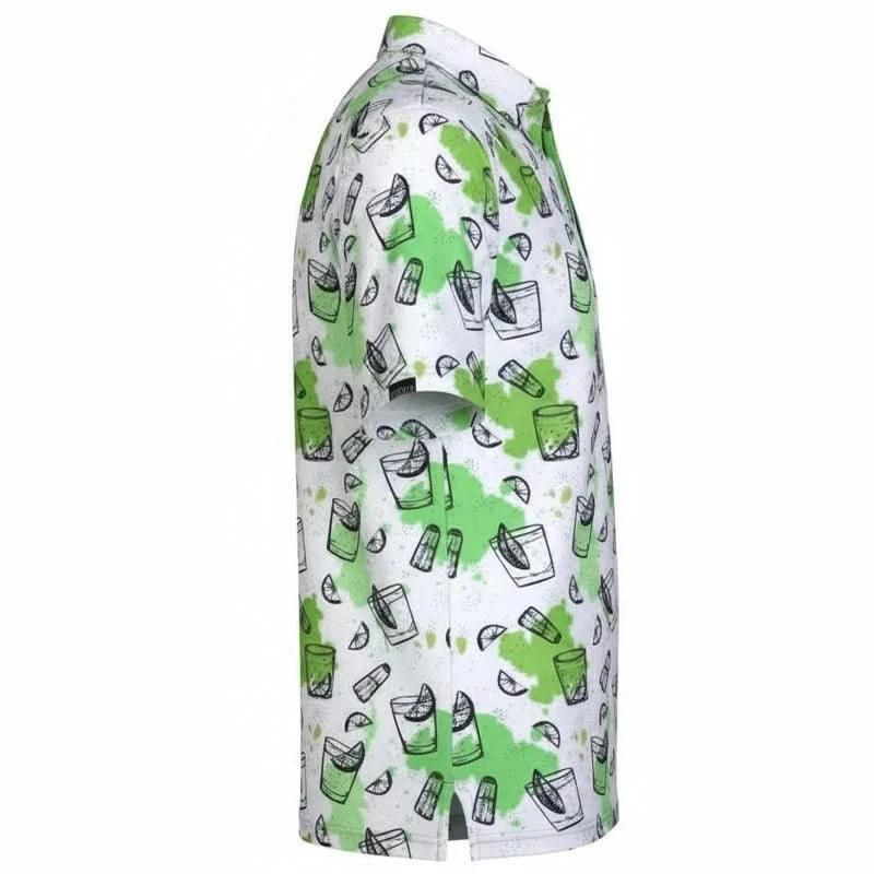 19th Hole Cool-Stretch Men's Golf Shirt (Green)