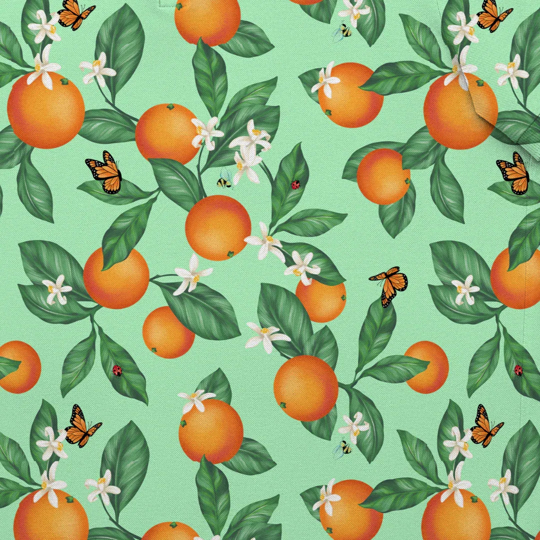 Awesome Blossom | Orange Blossom Pattern Golf Polo for Men - GOLF LEAGUE