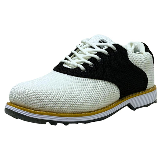 SKŌNI Men's Golf Shoe Waterproof- Black/White Saddle - GOLF LEAGUE