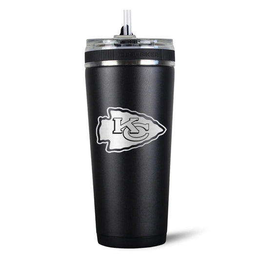 26FlexBlack-C_NFL_26ozFlexBottle_KansasCityChiefs_Black_Back_Shadow - GOLF LEAGUE