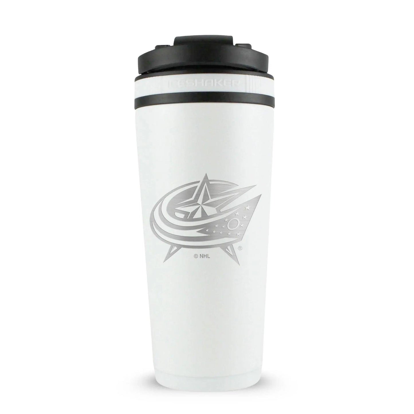 26WHITE-NHLBLUEJACKETS-C_26OZICESHAKER_WHITE_BACK - GOLF LEAGUE