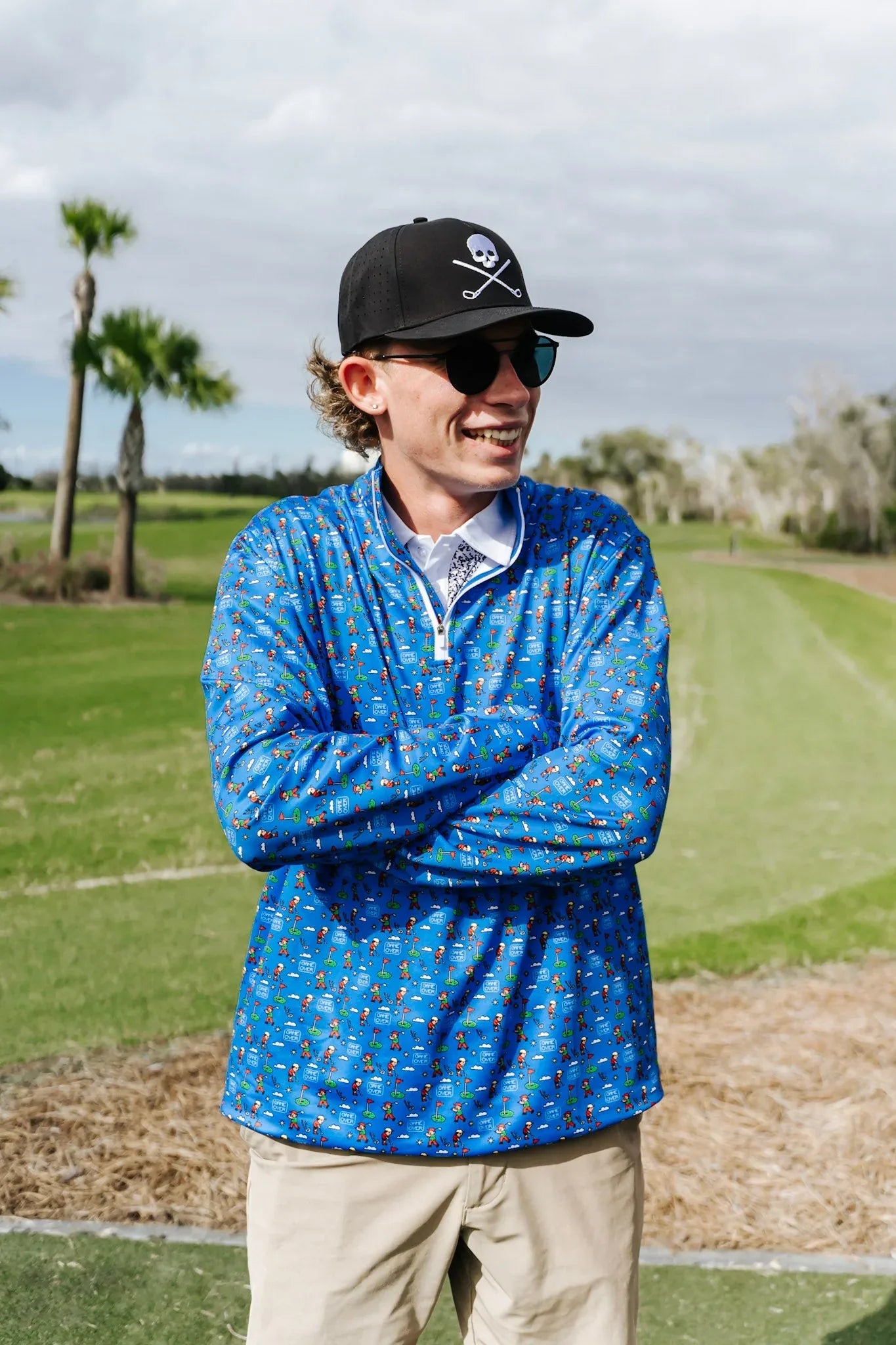Game Over 8 Bit Quarter Zip - GOLF LEAGUE