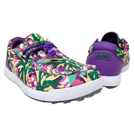 SKŌNI Women's Golf Shoe Waterproof- Purple Floral - GOLF LEAGUE