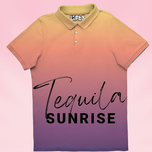 Tequila Sunrise | Cool/Fun Gradient Golf Polo Shirt for Men - GOLF LEAGUE
