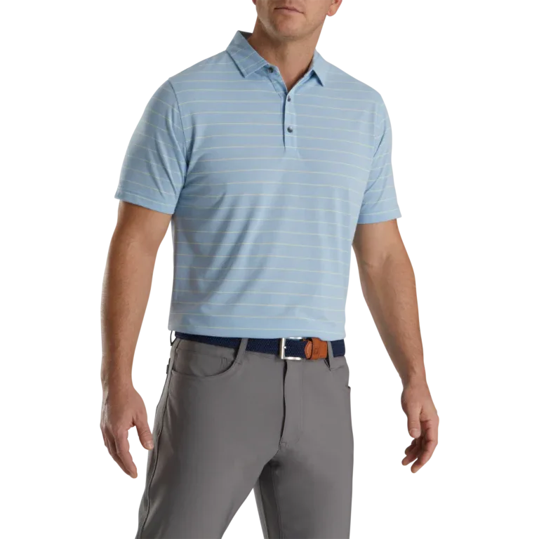 FootJoy Athletic Fit Open Stripe Jersey Self Collar Golf Polo - GOLF LEAGUE