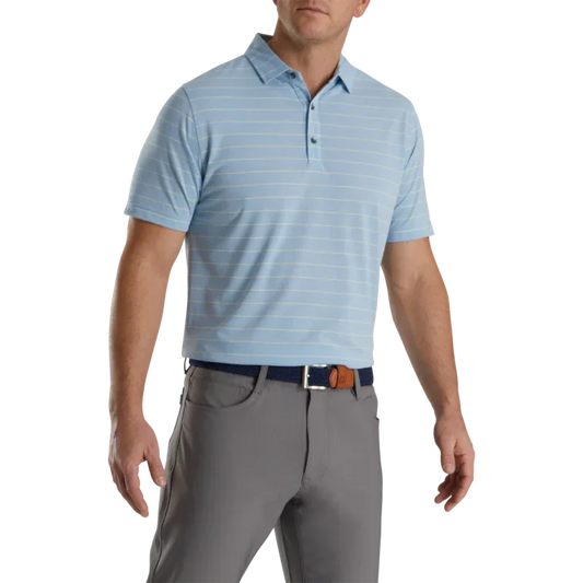 FootJoy Athletic Fit Open Stripe Jersey Self Collar Golf Polo - GOLF LEAGUE