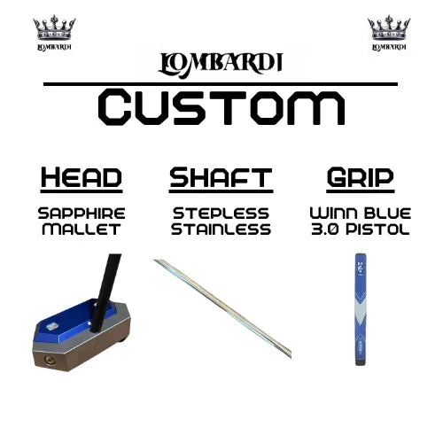 Lombardi Golf Custom Blue Sapphire Mallet Golf Putter - GOLF LEAGUE