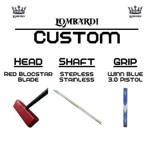 Lombardi Golf Custom Red Blocstar Blade Golf Putter - GOLF LEAGUE