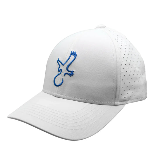 White/Blue Eagle Performance Hat - GOLF LEAGUE
