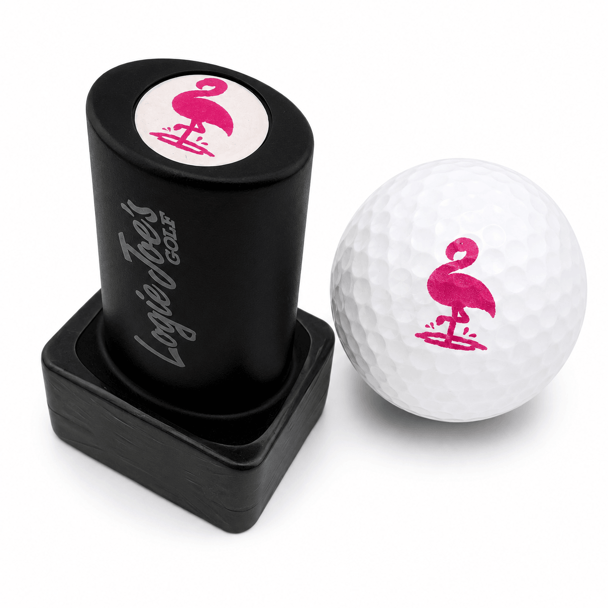Flamingo Golf Ball Stamp | Quick-Dry Ink Stamper | Easy Ball Identification | Fun Golf Gift