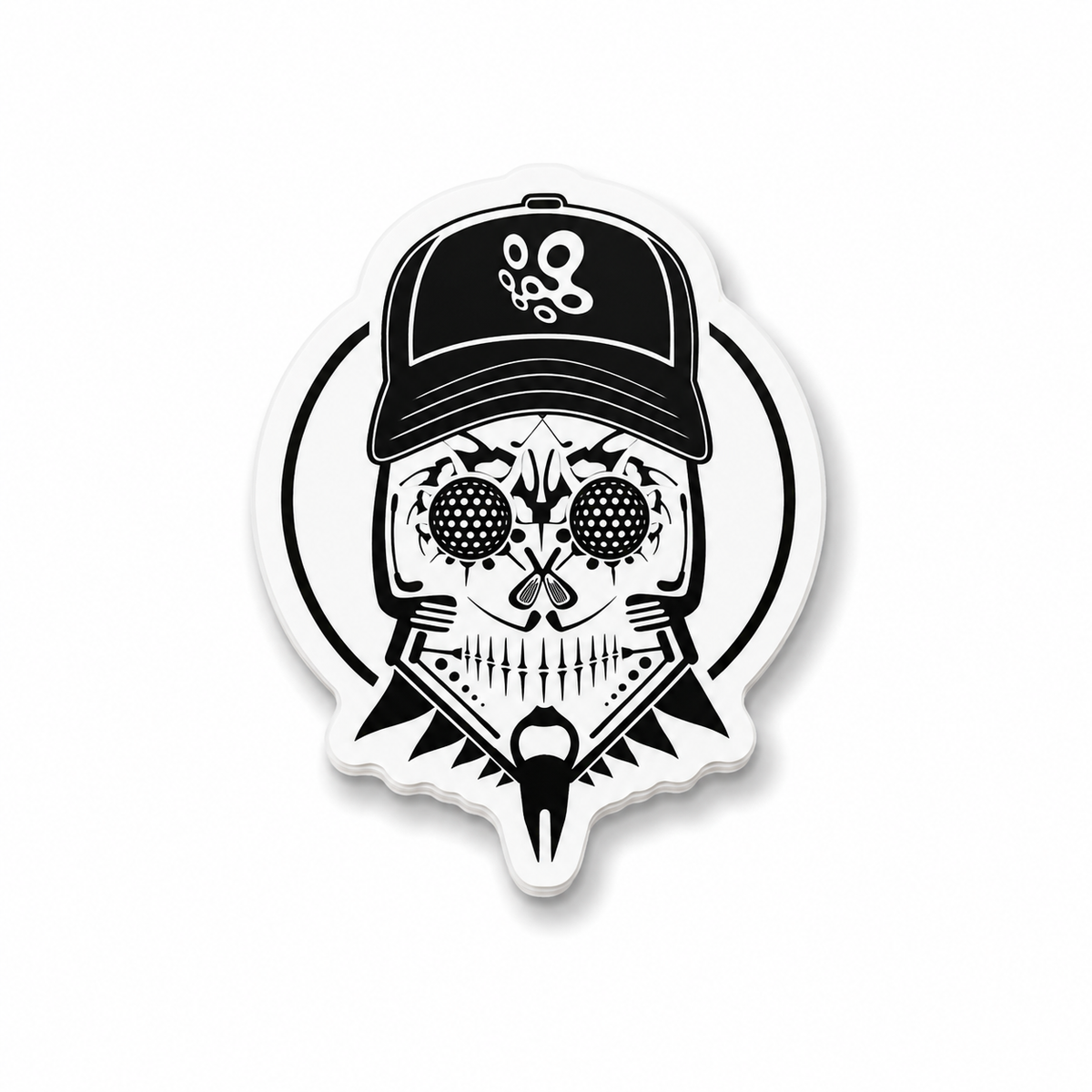 Golf Skull Golf Sticker