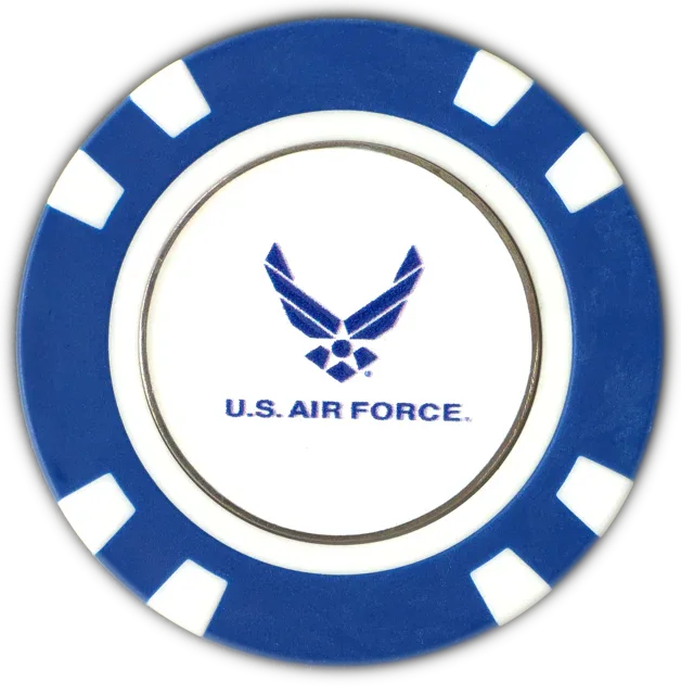 Officially Licensed U.S. Air Force Poker Chip Ball Marker - GOLF LEAGUE