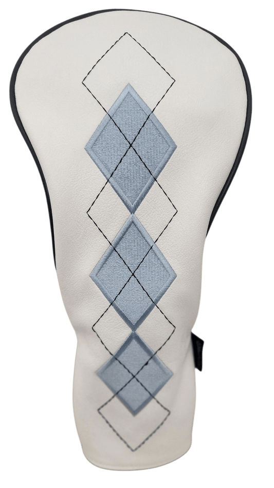 Classic Argyle Sky Blue Embroidered Driver Headcover by ReadyGOLF