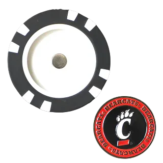 Officially Licensed Cincinnati Bearcats Poker Chip Ball Marker - GOLF LEAGUE