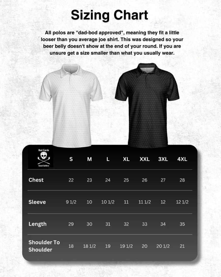 Bad Cards Performance Polo (Black) - GOLF LEAGUE