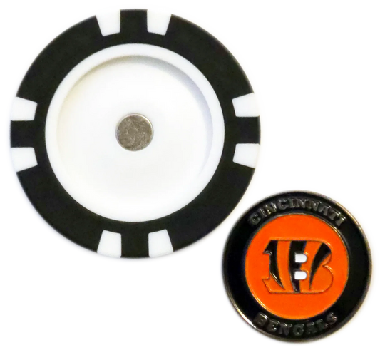 Officially Licensed Cincinnati Bengals Poker Chip Ball Marker - GOLF LEAGUE