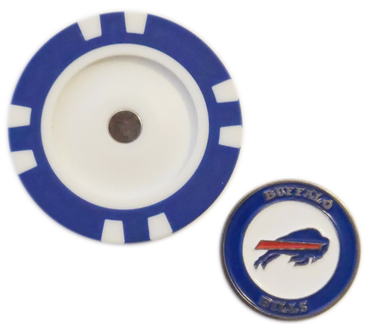 Officially Licensed Buffalo Bills Poker Chip Ball Marker - GOLF LEAGUE