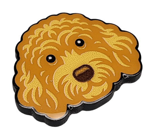 Golden Labradoodle Golf Ball Marker with Hat Clip