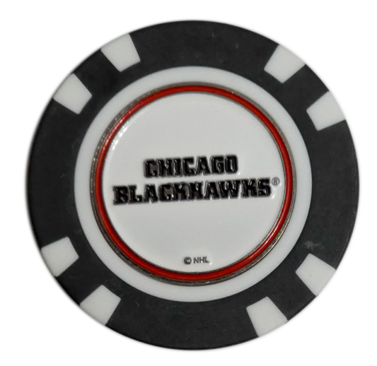 Officially Licensed Chicago Blackhawks Poker Chip Golf Ball Marker - GOLF LEAGUE