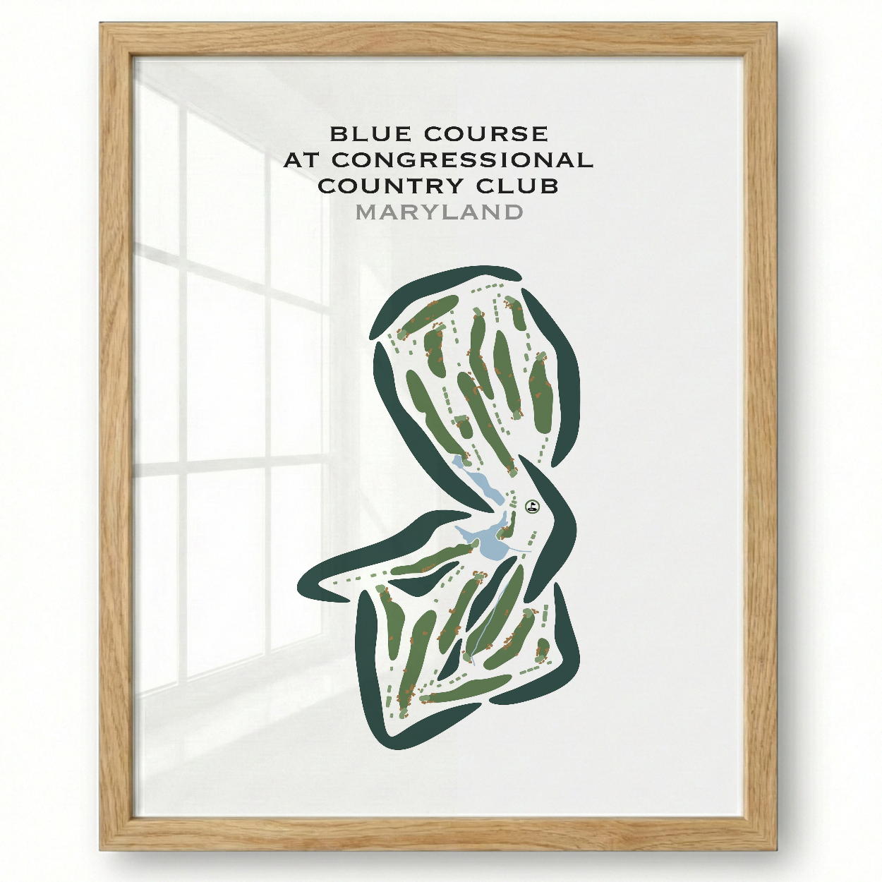 Blue Course at Congressional Country Club, Maryland - Printed Golf Courses