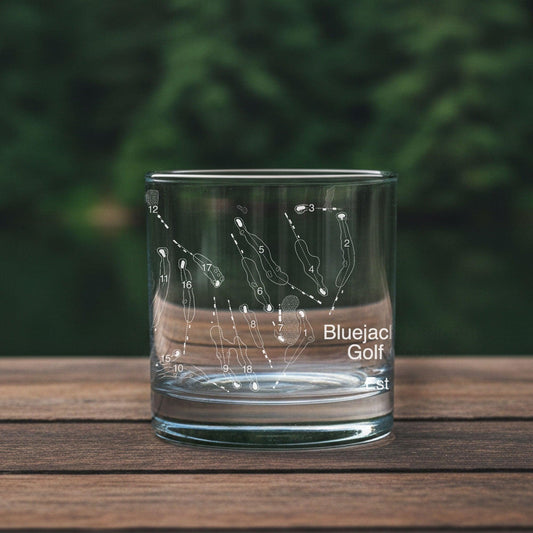 Bluejacket National Golf Course - Laser Engraved Golf Course Map Glasses