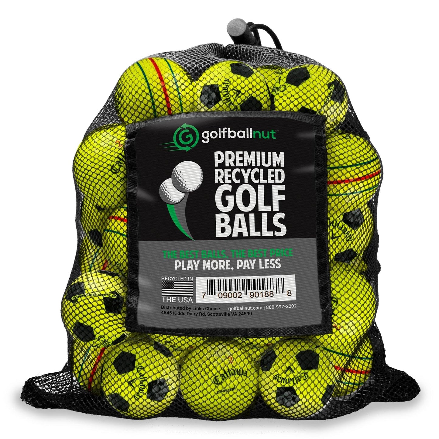 Recycled Mix Yellow Callaway Graphic Balls – 48 Count