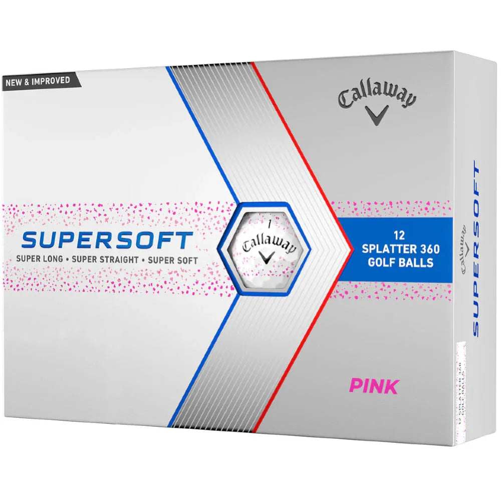 CALLAWAY 2024 SUPERSOFT SPLATTER 360 GOLF BALLS – PINK - GOLF LEAGUE