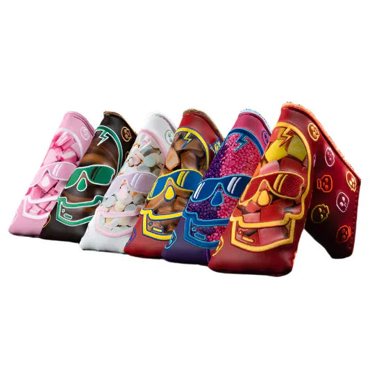 Swag Golf - Candy (Starburst) Red Skulls Blade Putter Headcover - GOLF LEAGUE