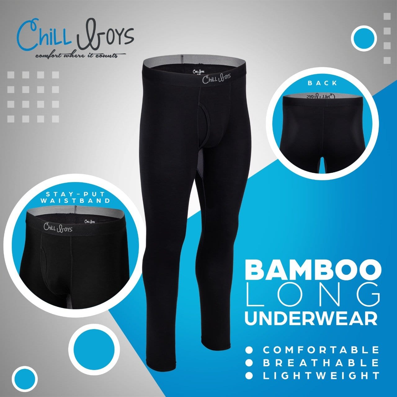 Chill Boys Bamboo Soft Long Underwear