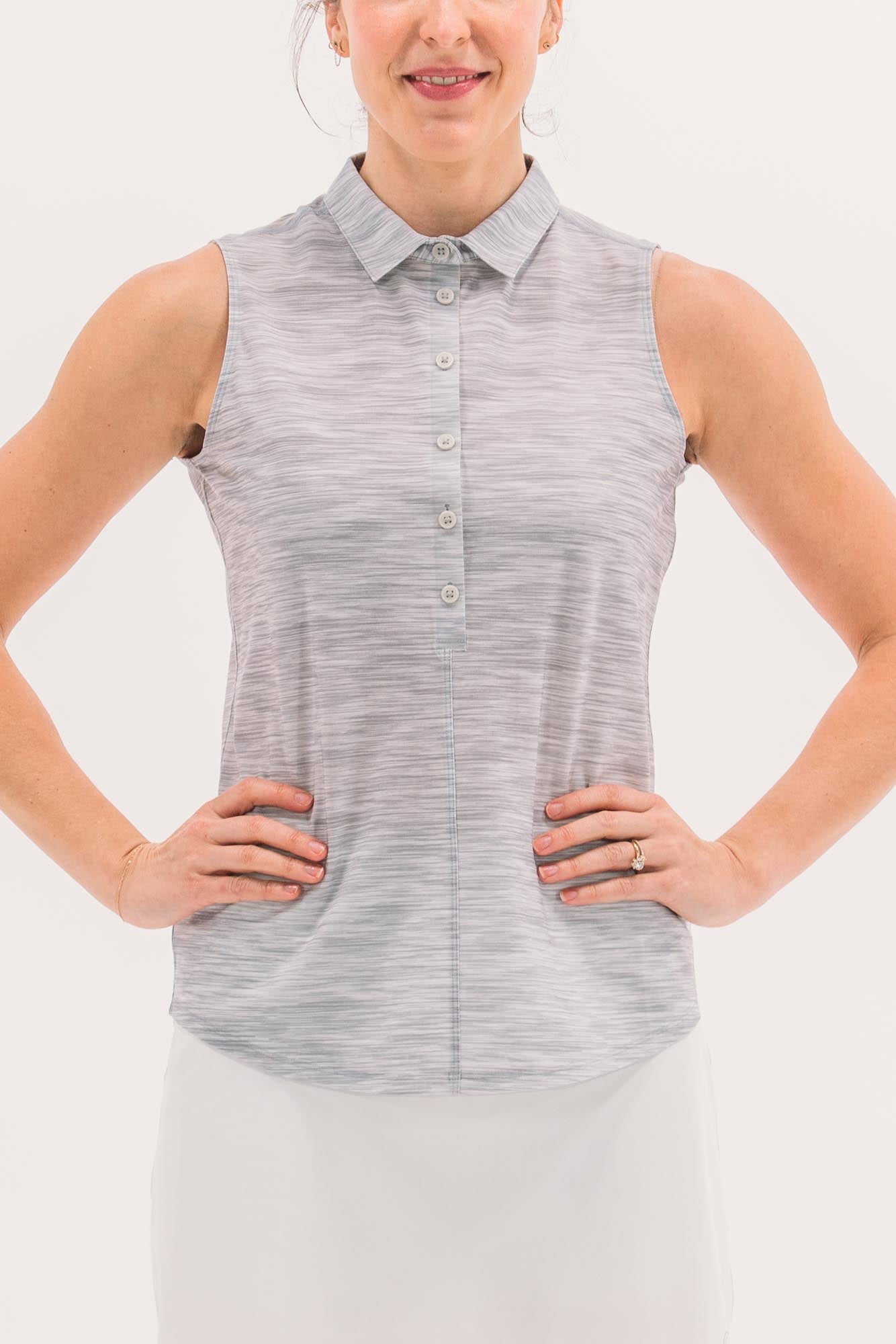 Core Sleeveless Print Polos