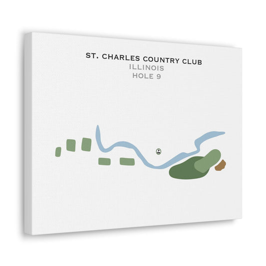 St. Charles Country Club - Hole #9, Illinois - Printed Golf Courses