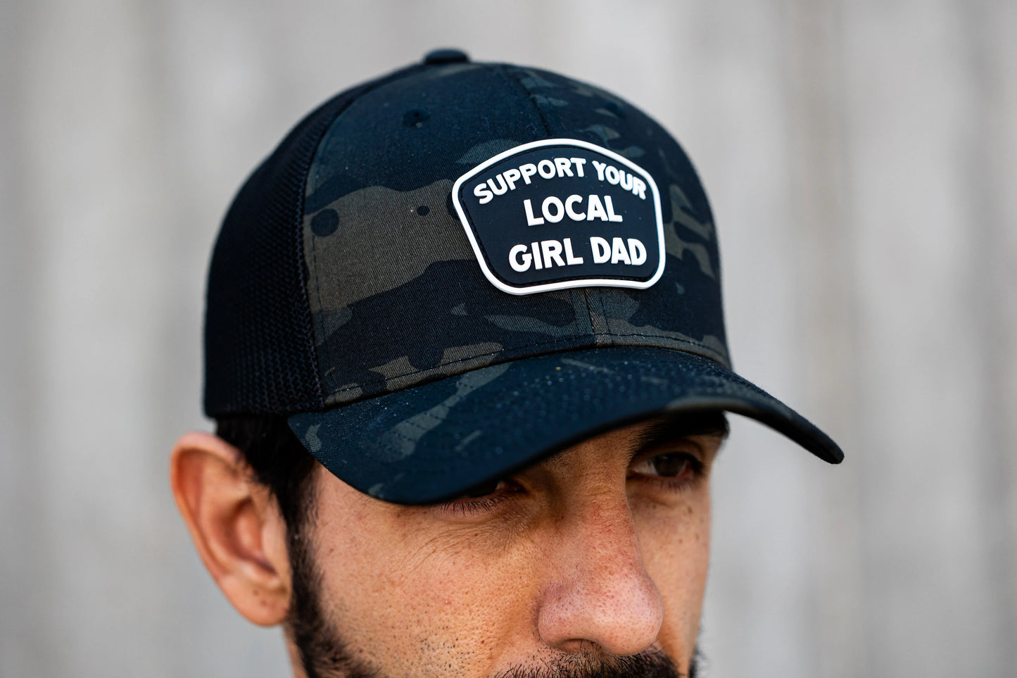 Support Your Local Girl Dad Patch Snapback Hat (Multicam Blackl) - GOLF LEAGUE