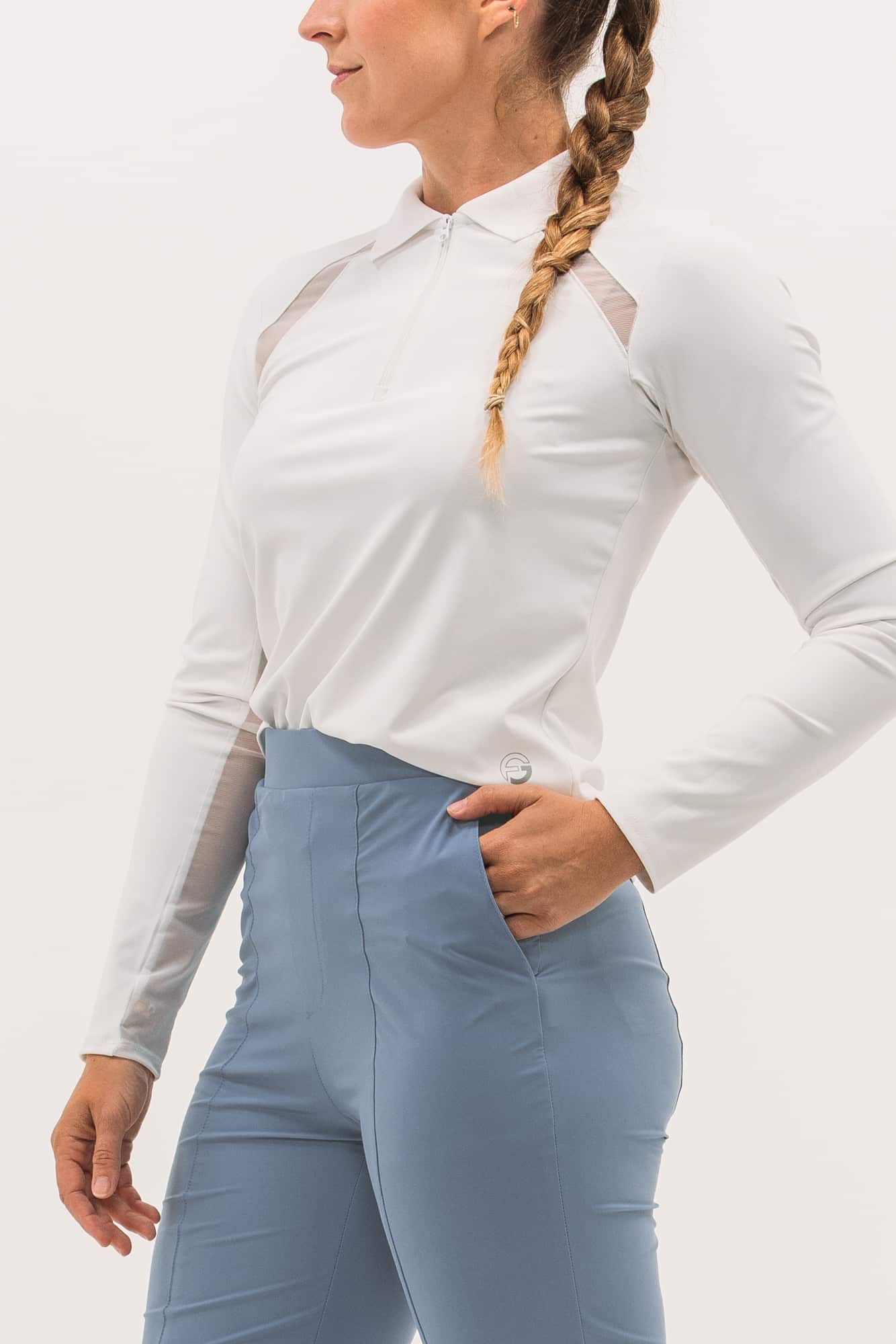 Mesh Inset LS Polo