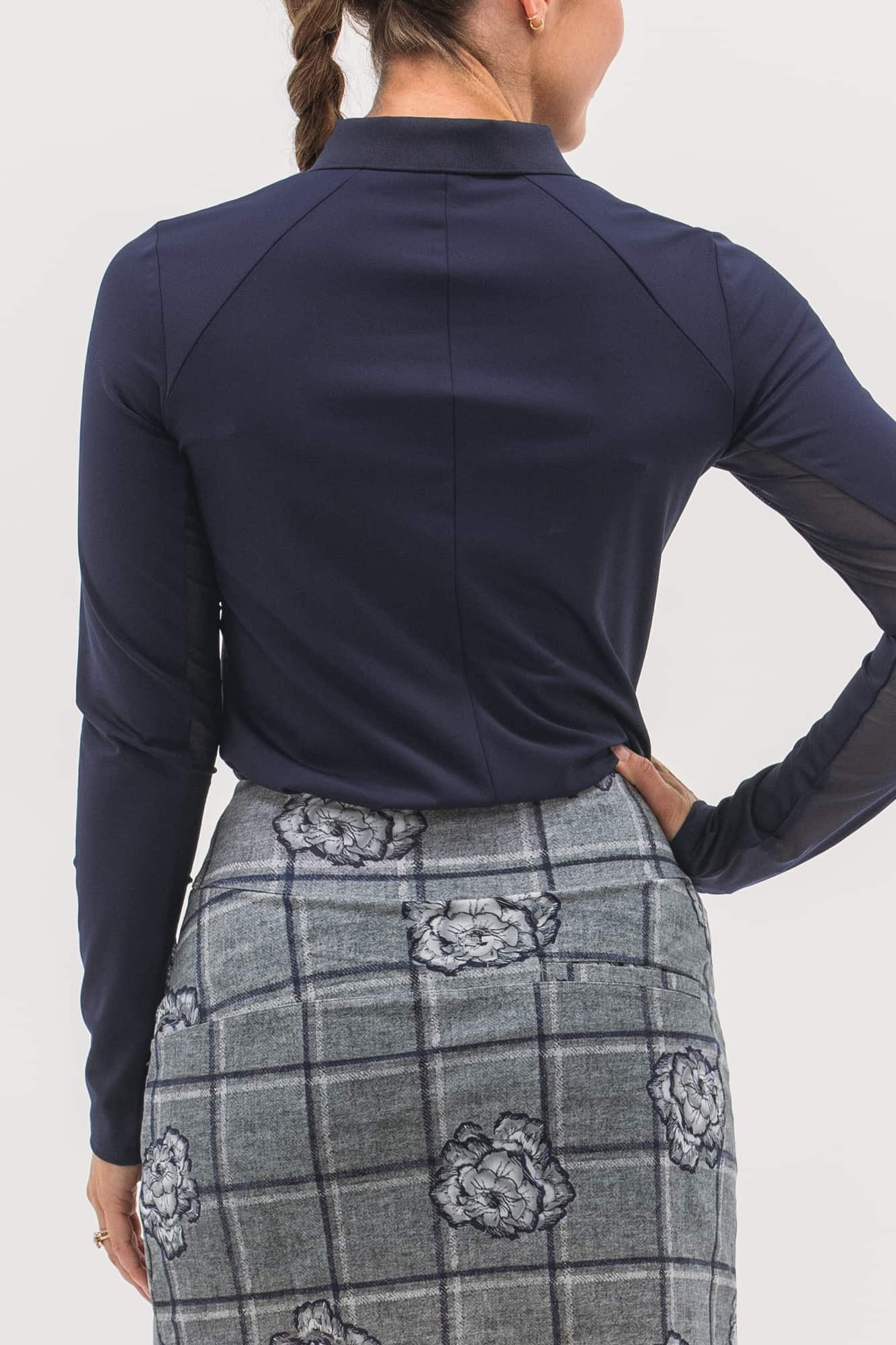 Mesh Inset LS Polo