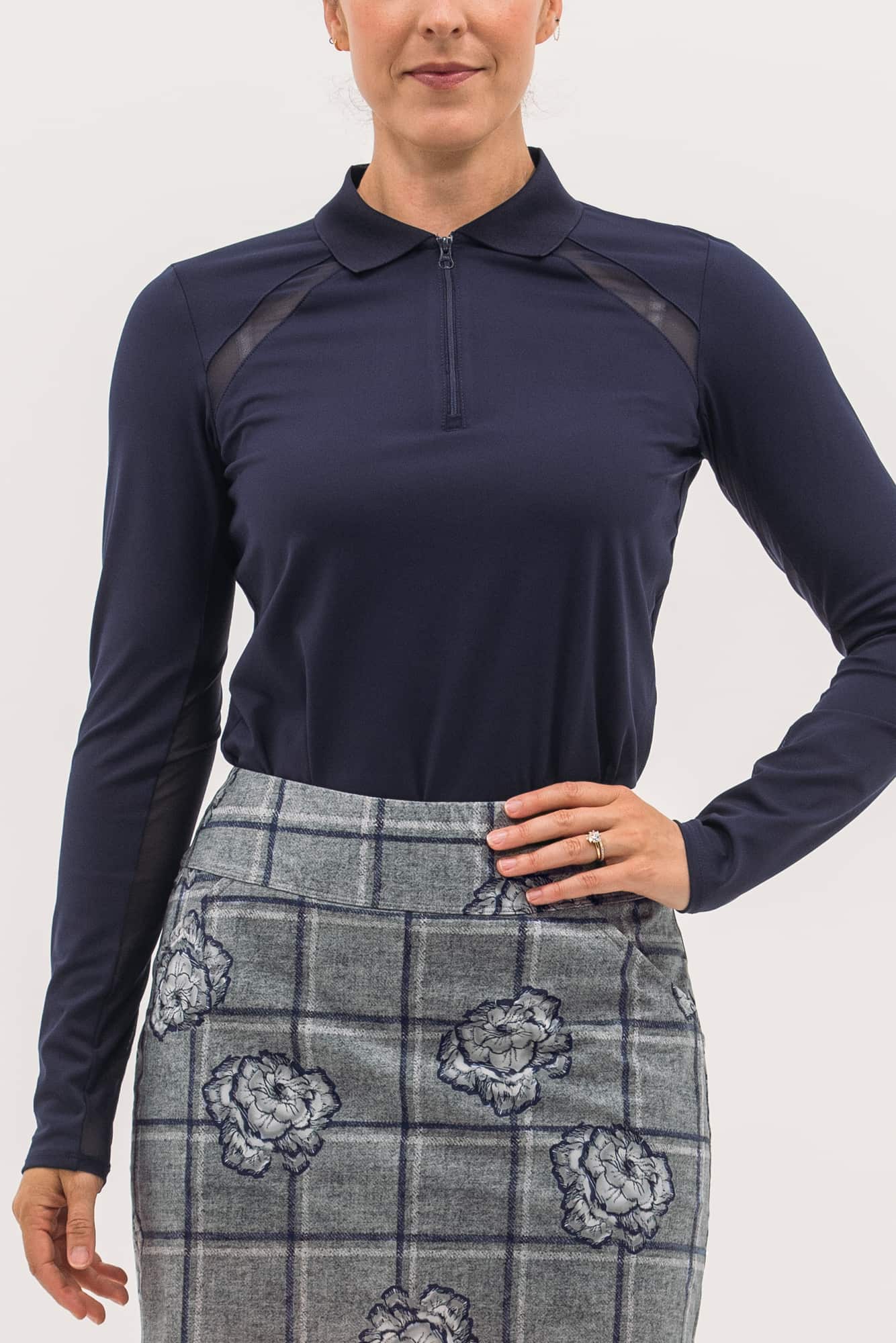 Mesh Inset LS Polo