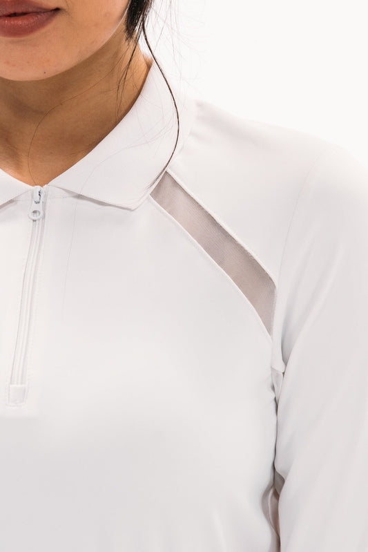 Mesh Inset LS Polo