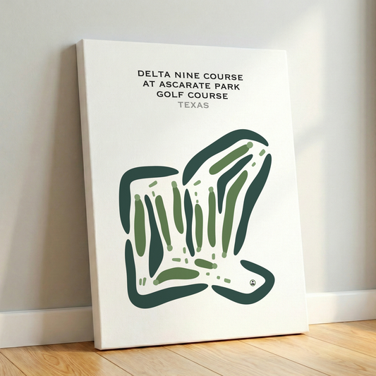 Delta Nine Course at Ascarate Park Golf Course, Texas - Printed Golf Courses