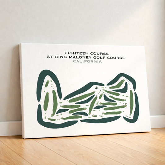 Eighteen Course at Bing Maloney Golf Course, California - Printed Golf Courses