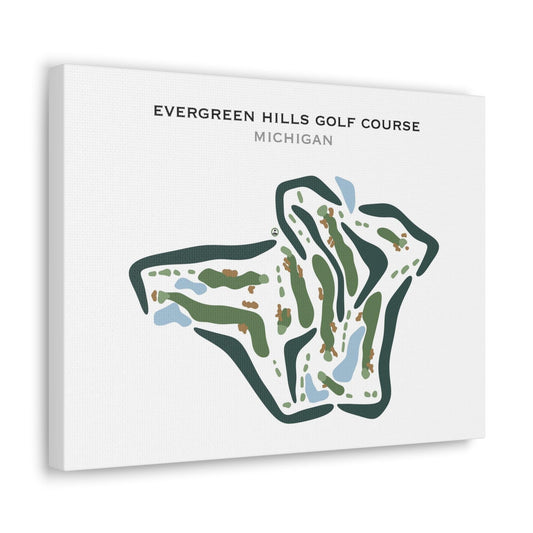 Evergreen Hills Golf Course, Michigan - Printed Golf Courses