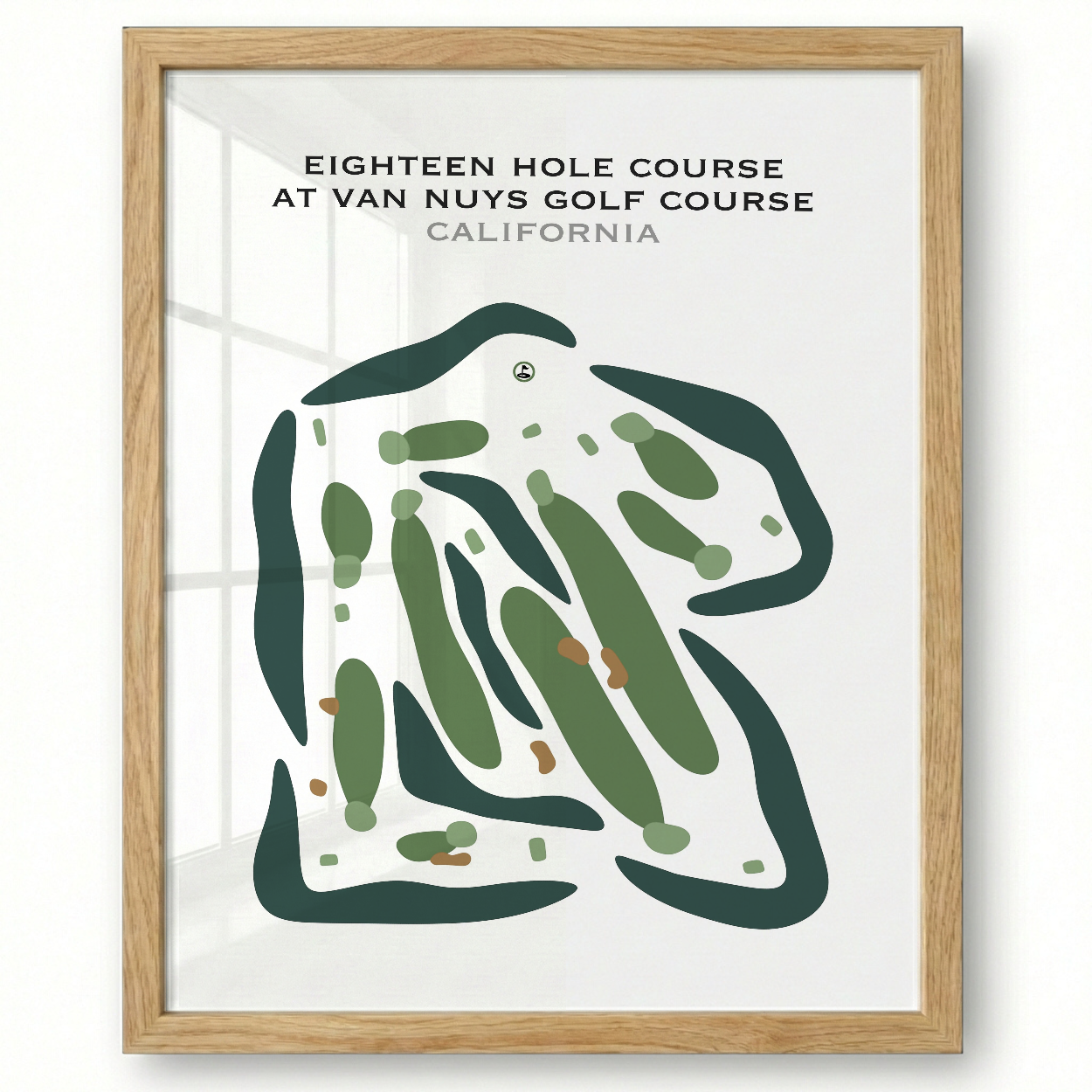 Executive Course at Van Nuys Golf Course, California - Printed Golf Courses