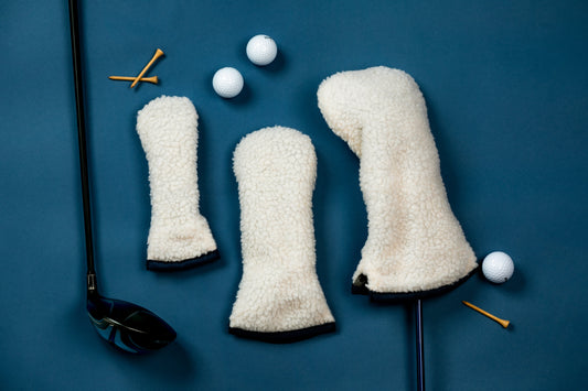 Cream Sherpa Headcover Set (Driver, Wood, Hybrid) - Just4Golf