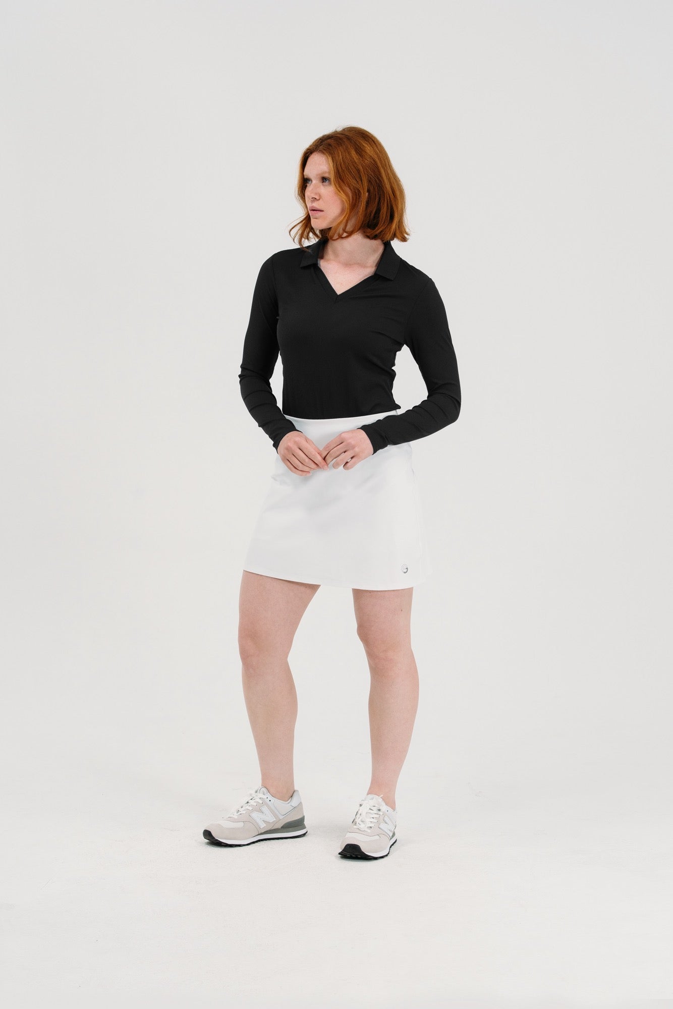 Rib LS V-Neck Polo
